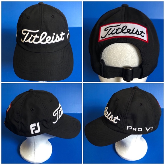 Titleist Pro V1 FootJoy Golf Hat Black adjustable